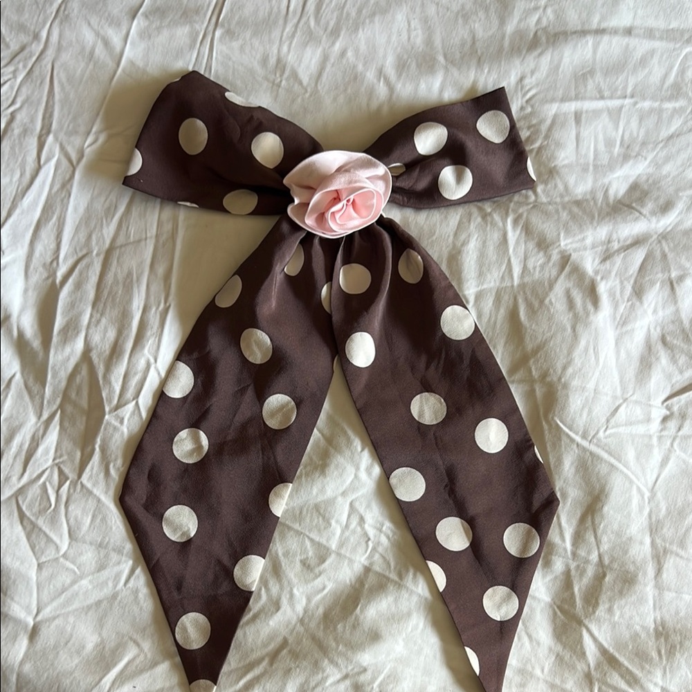 Caro editions polka dot rose hair clip $140